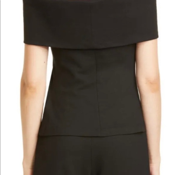 ROSETTA GETTY Top Women’s XL Banded Off Shoulder Minimal Black Body Con New $620 - Picture 2 of 11